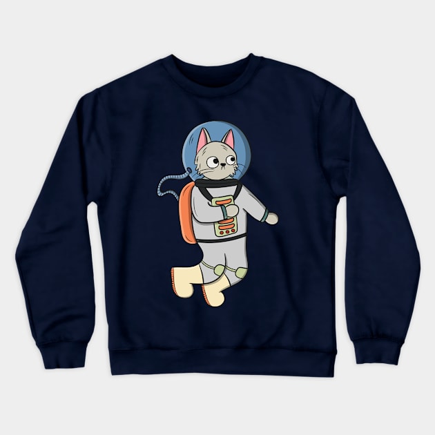 Catstronaut Crewneck Sweatshirt by krimons